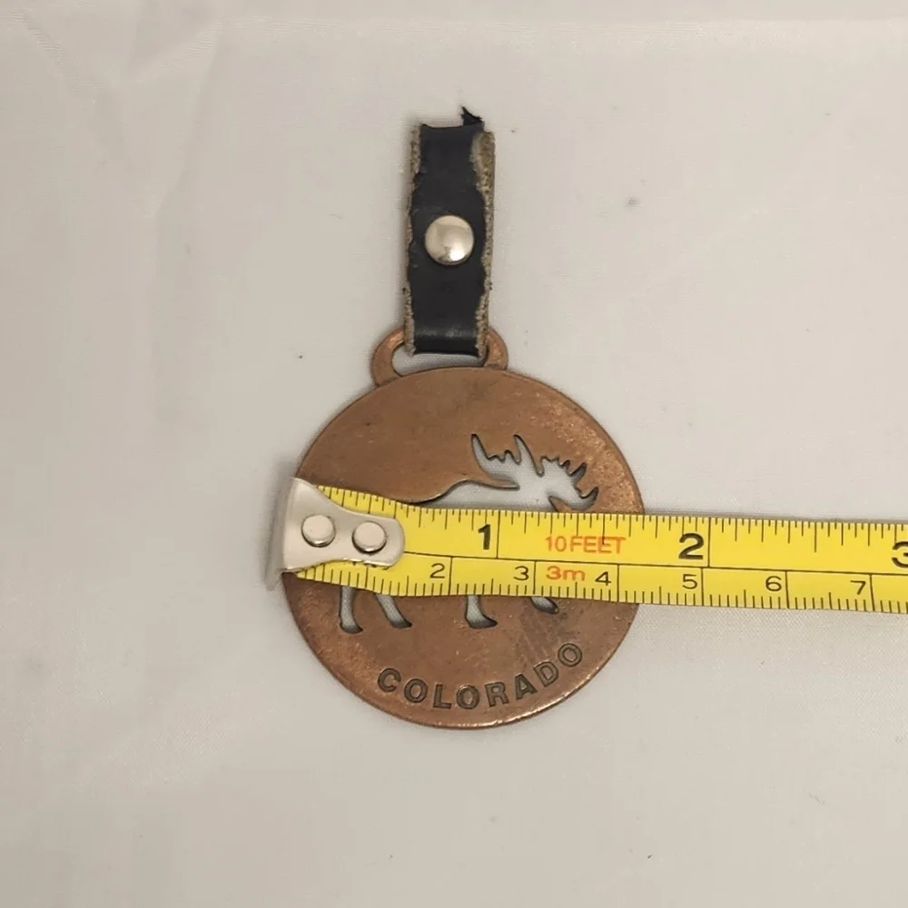 3” Copper Moose Colorado Leather Strap Keychain